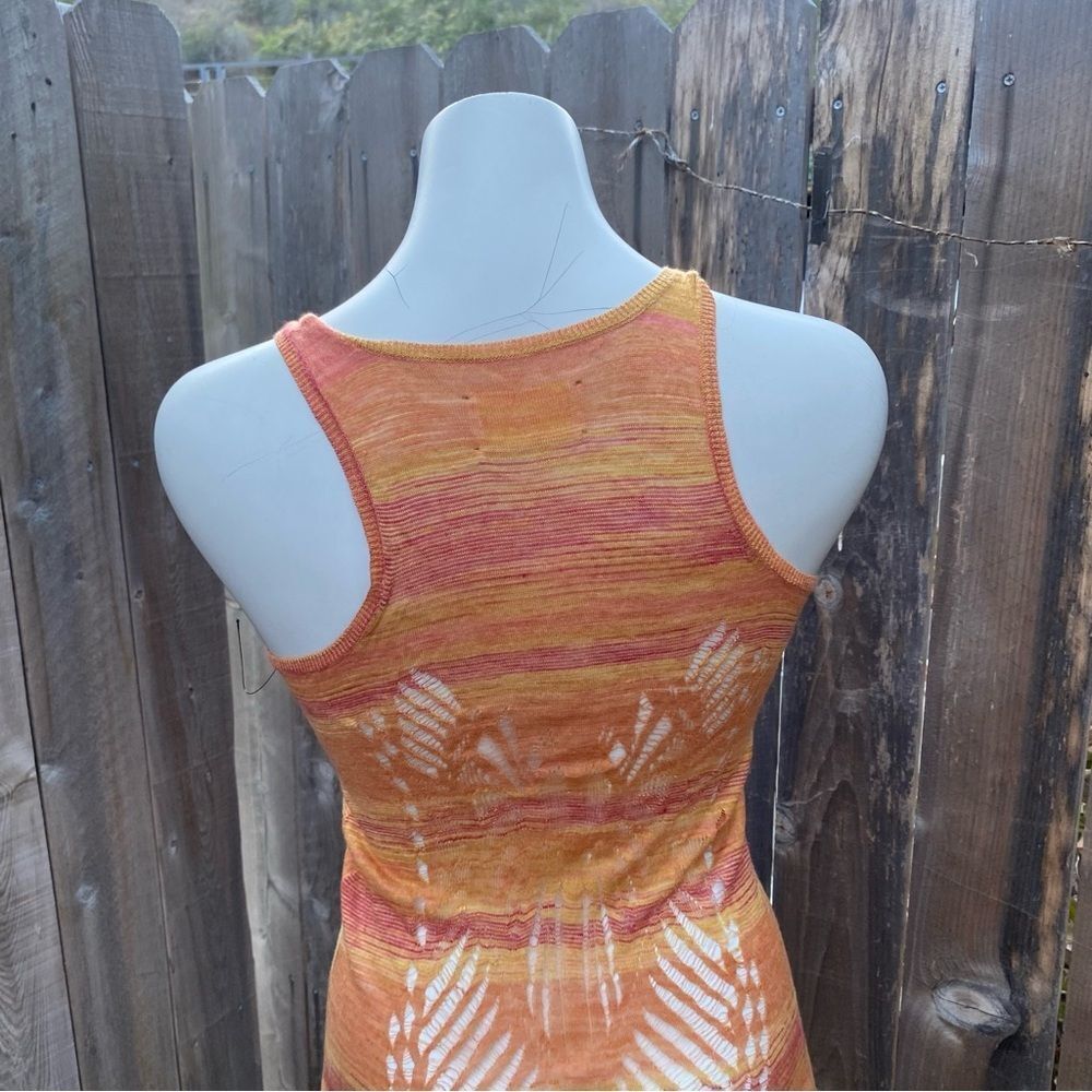 Zadig & Voltaire vintage Vibrant Orange Knit sheet maxi dress size medium - Picture 8 of 14